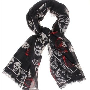 Alexander McQueen Skull/Butterfly Silk Scarf